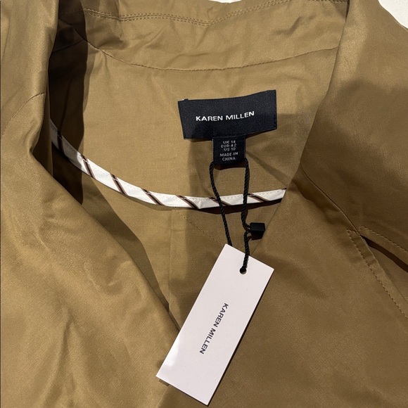 Karen Millen Khaki Double-Breasted Trench Coat - Picture 3 of 3